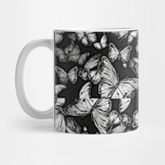 black and white butterflies pattern by badrhijri